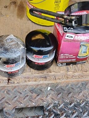 AMSOIL Black Oil Filter Pair&Ford FL-1A Filter &Oil Filter Wrench (Visible Logo)